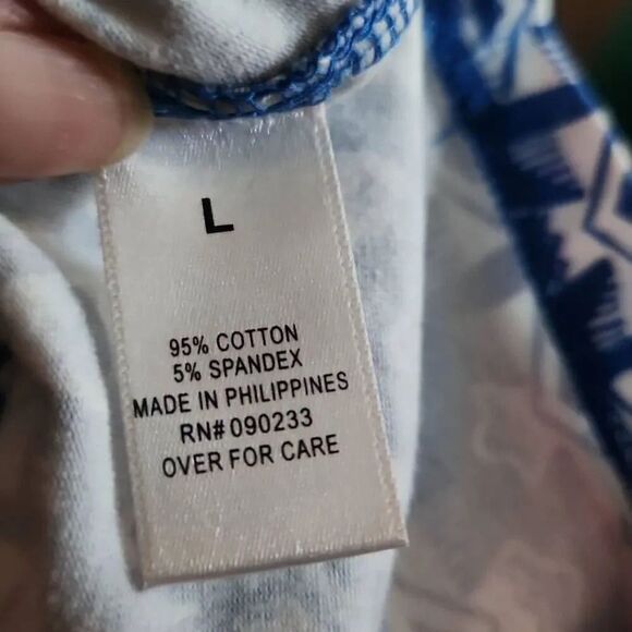 Nollie Women's Size Large Blue White Eagle Print Back Cutout Tank Top - Picture 4 of 6